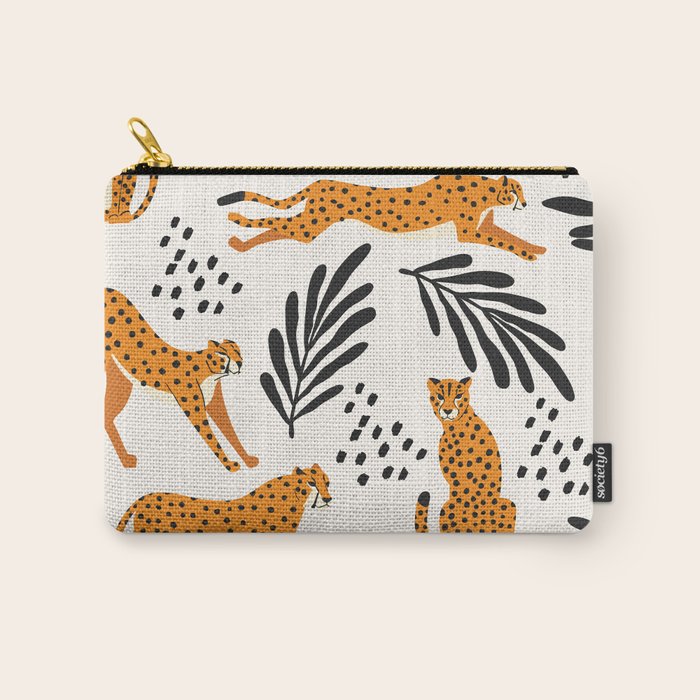 Cheetahs pattern on white Carry All Pouch Gallery Image 1