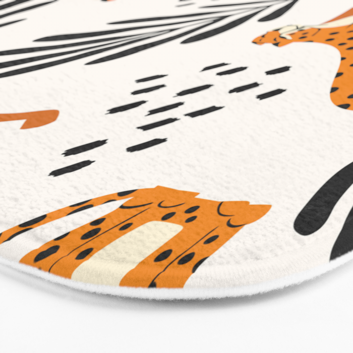Cheetahs pattern on white Bath Mat Gallery Image 3