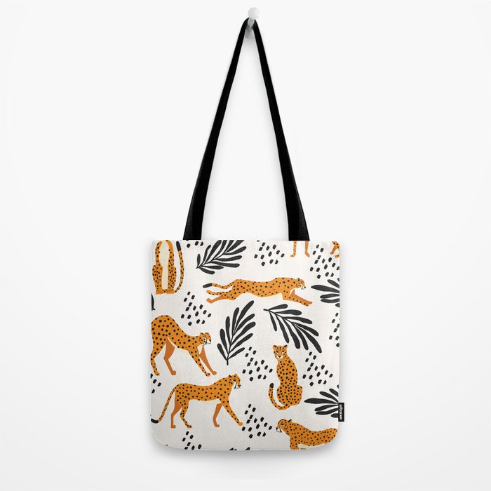 Cheetahs pattern on white Tote Bag Gallery Image 2