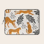 Cheetahs pattern on white Laptop Sleeve Gallery Image 1