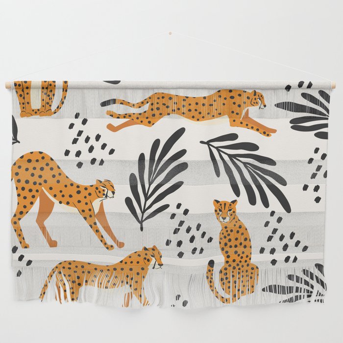 Cheetahs pattern on white Wall Hanging Gallery Image 1