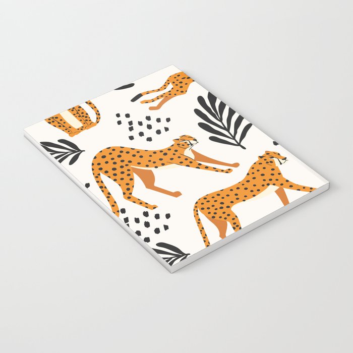 Cheetahs pattern on white Notebook Gallery Image 3