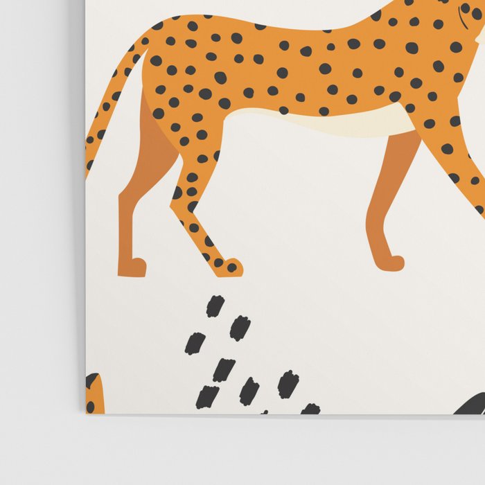 Cheetahs pattern on white Poster Gallery Image 3