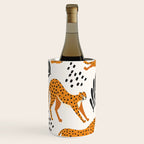 Cheetahs pattern on white Wine Chiller Gallery Image 2