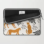 Cheetahs pattern on white Laptop Sleeve Gallery Image 2