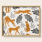 Cheetahs pattern on white Serving Tray Gallery Image 1