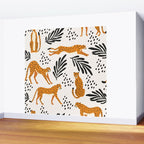 Cheetahs pattern on white Wall Mural Gallery Image 2
