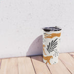 Cheetahs pattern on white Travel Mug Gallery Image 4