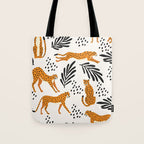 Cheetahs pattern on white Tote Bag Gallery Image 1