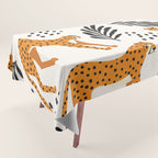 Cheetahs pattern on white Tablecloth Gallery Image 1