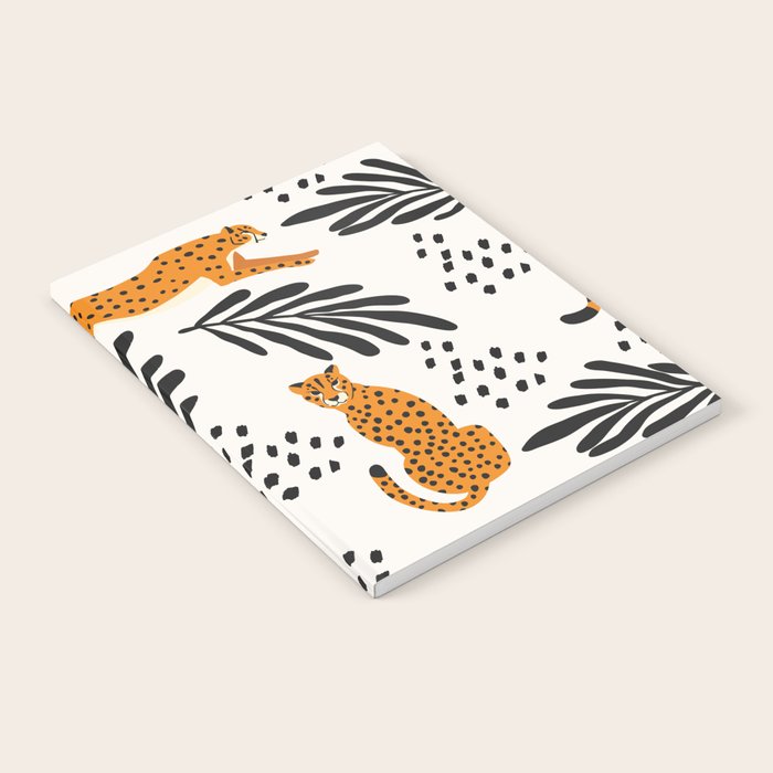 Cheetahs pattern on white Notebook Gallery Image 1