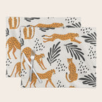 Cheetahs pattern on white Placemat Gallery Image 1