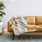 Cheetahs pattern on white Throw Blanket Gallery Image 1