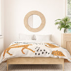 Cheetahs pattern on white Duvet Cover Gallery Image 3