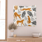 Cheetahs pattern on white Wall Tapestry Gallery Image 2