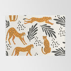 Cheetahs pattern on white Rug Gallery Image 2