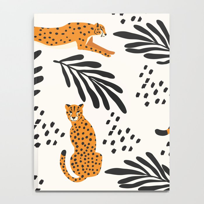 Cheetahs pattern on white Notebook Gallery Image 4