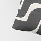 Black Ink Paint Brush Strokes Abstract Organic Pattern Mid Century Style Pillow Sham Gallery Image 4