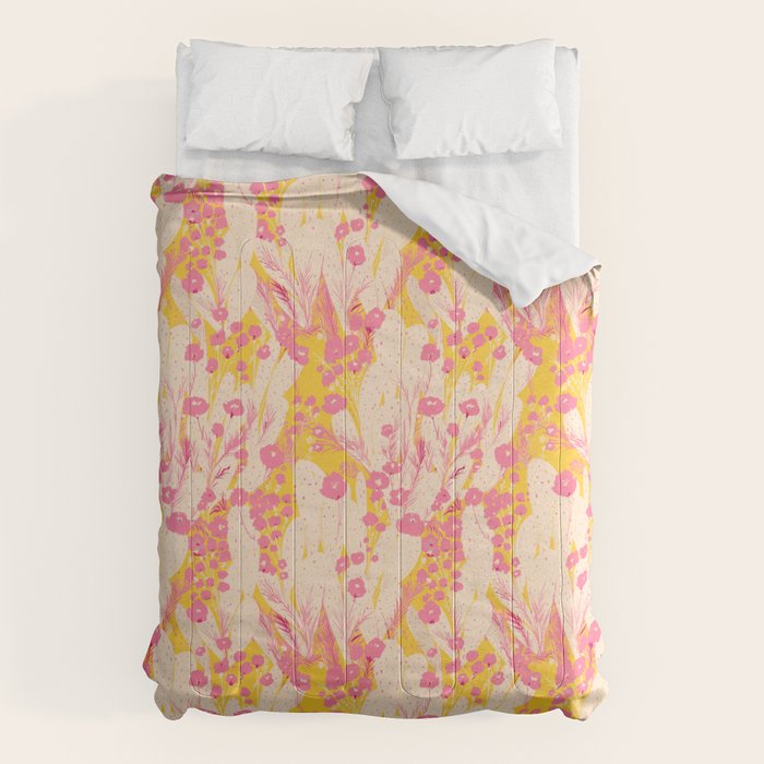 Desert Flowers - pink & yellow Comforter Gallery Image 1
