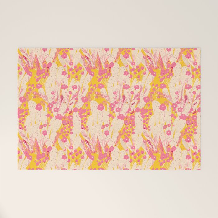 Desert Flowers - pink & yellow Welcome Mat Gallery Image 1