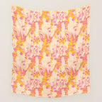 Desert Flowers - pink & yellow Wall Tapestry Gallery Image 4