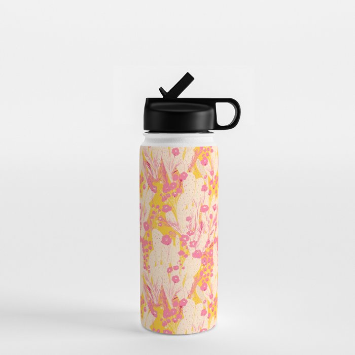 Desert Flowers - pink & yellow Water Bottle Gallery Image 1
