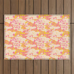 Desert Flowers - pink & yellow Outdoor Rug Gallery Image 1