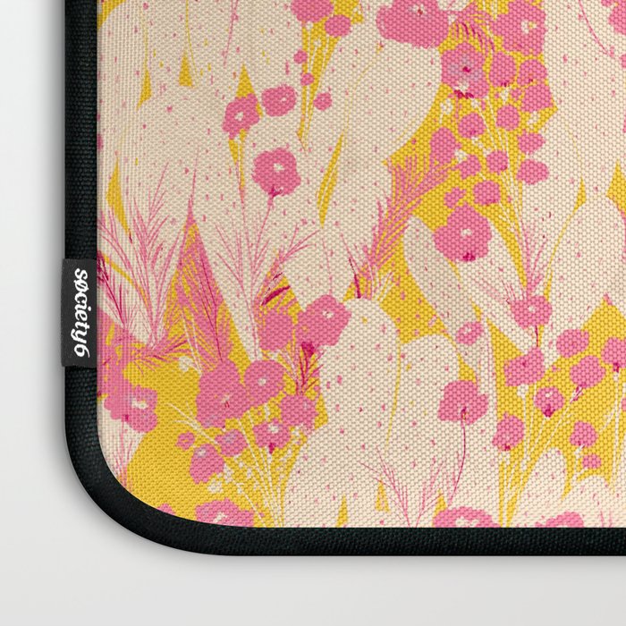 Desert Flowers - pink & yellow Laptop Sleeve Gallery Image 3