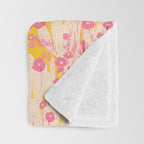 Desert Flowers - pink & yellow Throw Blanket Gallery Image 3