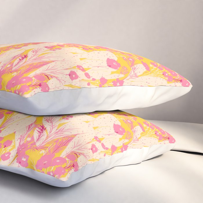 Desert Flowers - pink & yellow Pillow Sham Gallery Image 3