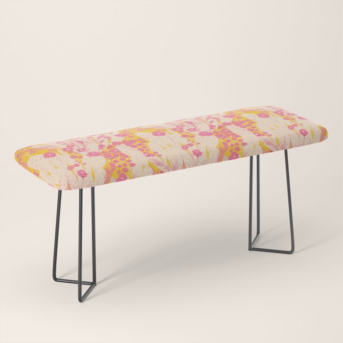 Desert Flowers - pink & yellow Bench Gallery Image 1