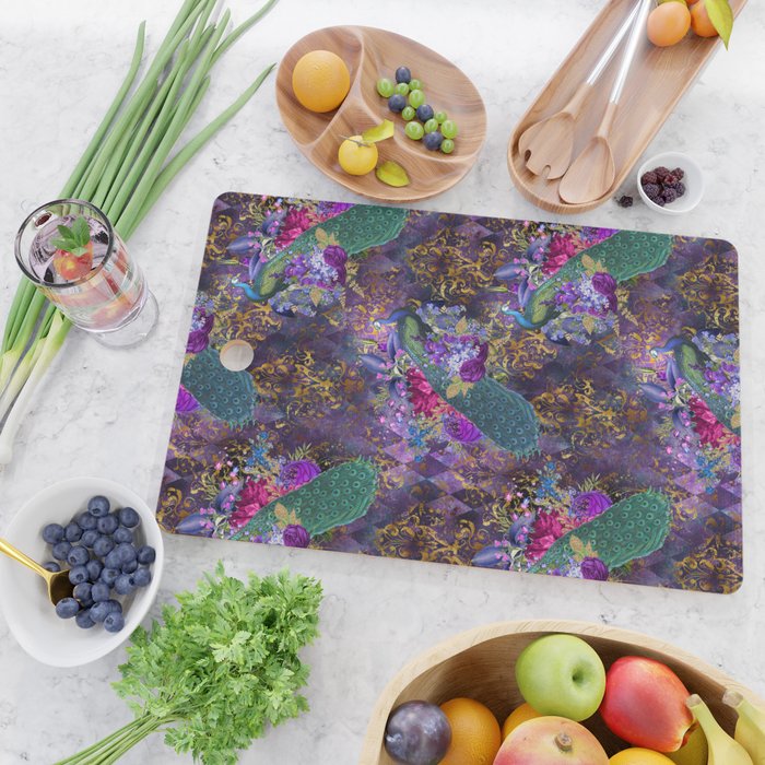 Feather Peacock 29 Cutting Board Gallery Image 2