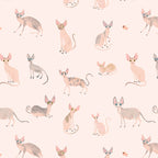 Sphynx Cats - No Furr Don't Care - Cat Pink Coffee Mug Gallery Image 2