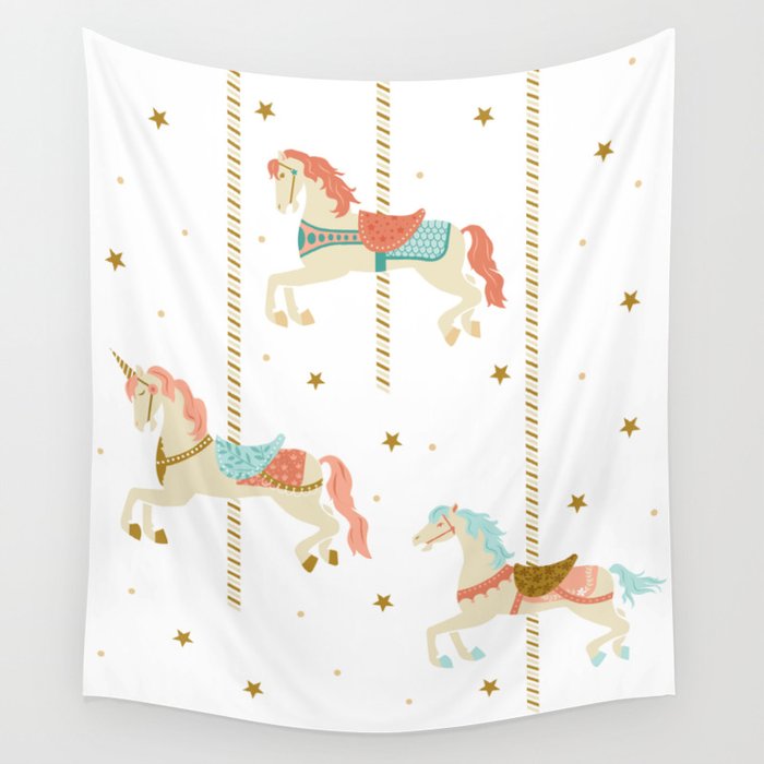 Carousel Horses Wall Tapestry Gallery Image 1