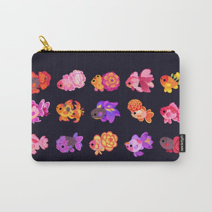 Flower goldfish - dark Carry All Pouch Gallery Image 1