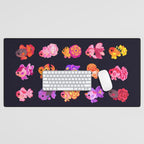 Flower goldfish - dark Desk Mat Gallery Image 1