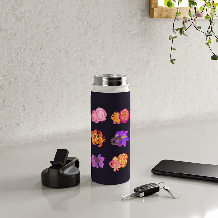 Flower goldfish - dark Water Bottle Gallery Image 4