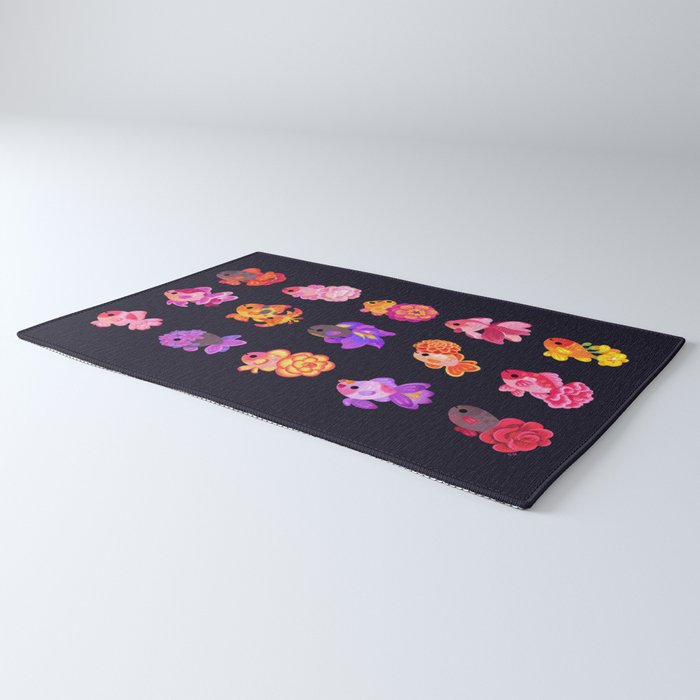 Flower goldfish - dark Rug Gallery Image 3