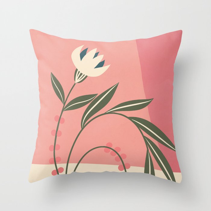 Minimal Abstract Flowers 21 Throw Pillow Gallery Image 6