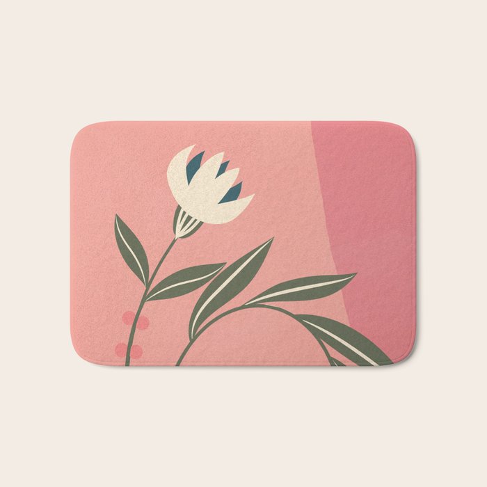 Minimal Abstract Flowers 21 Bath Mat Gallery Image 1