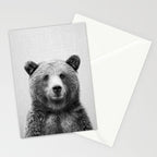 Grizzly Bear - Black & White Stationery Card Gallery Image 2