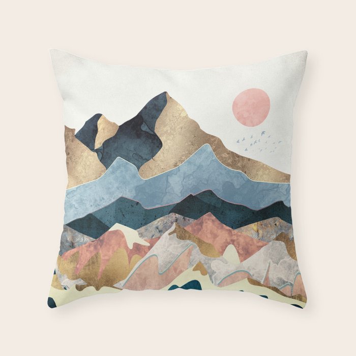 Golden Peaks Throw Pillow Gallery Image 1
