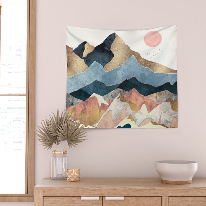 Golden Peaks Wall Tapestry Gallery Image 2