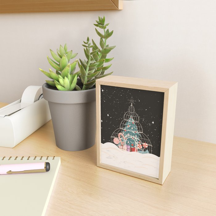 Enchanted Winter Glasshouse Filled with Festive Delights Mini Art Print Gallery Image 2