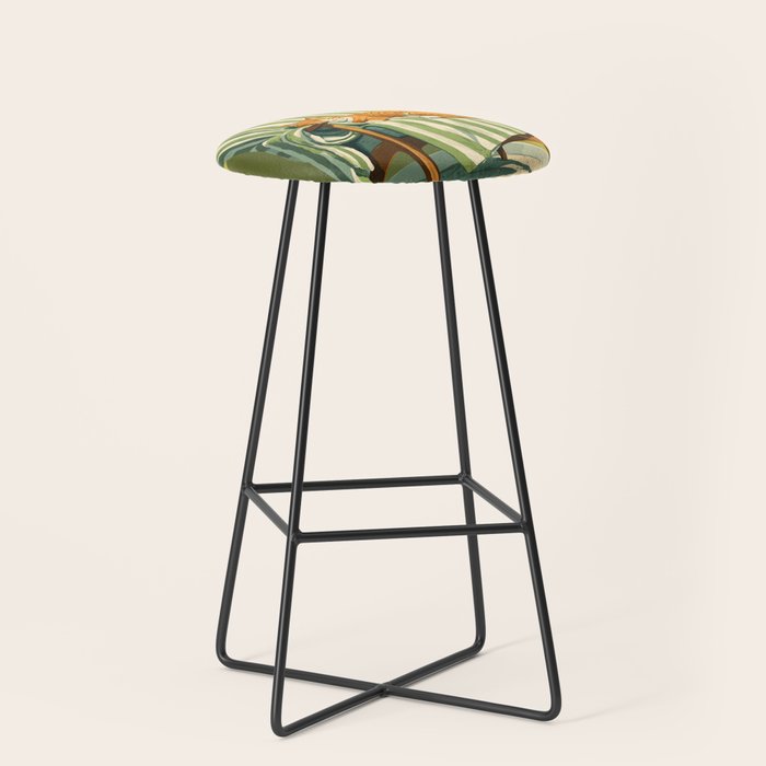 Sleeping Ginger Cat Sunshine Stool Gallery Image 1