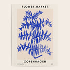 Blue leaves, Flower market print, Botanical poster, Floral wall art, Boho poster Poster Gallery Image 4