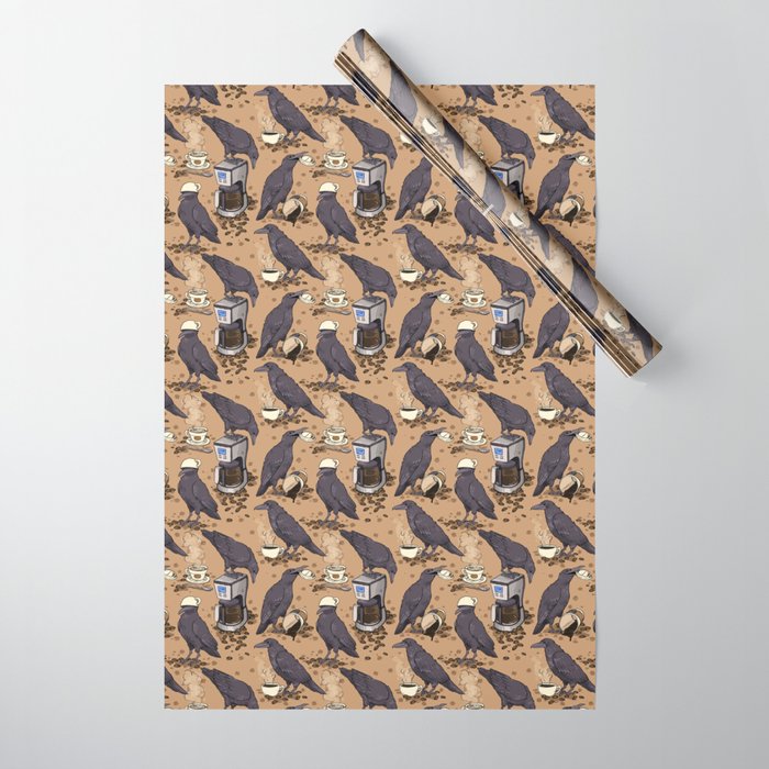 Corvids & Coffee Wrapping Paper Gallery Image 1