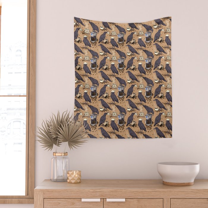 Corvids & Coffee Wall Tapestry Gallery Image 2