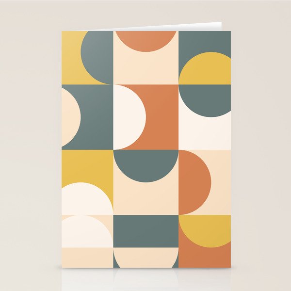 Mid Century Modern Geometric 23 Stationery Card Gallery Image 2
