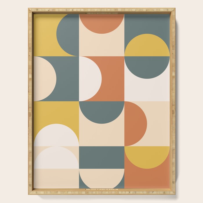 Mid Century Modern Geometric 23 Serving Tray Gallery Image 1